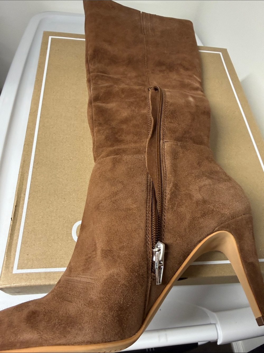 Dolce Vita HAZE Tall Suede Heeled Boot - Chestnut SZ 7 NWT